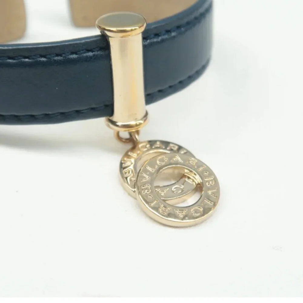 100% Authentic BVLGARI Leather Tag Cuff Bracelet - Picture 5 of 12